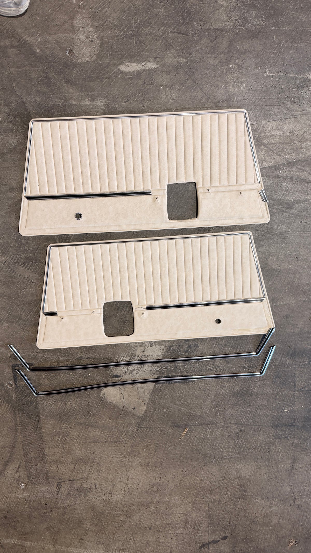 Deluxe Solid Parchment Door Panels, Pair, 1968-77 BLEM AA