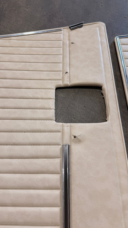 Deluxe Solid Parchment Door Panels, Pair, 1968-77 BLEM AA