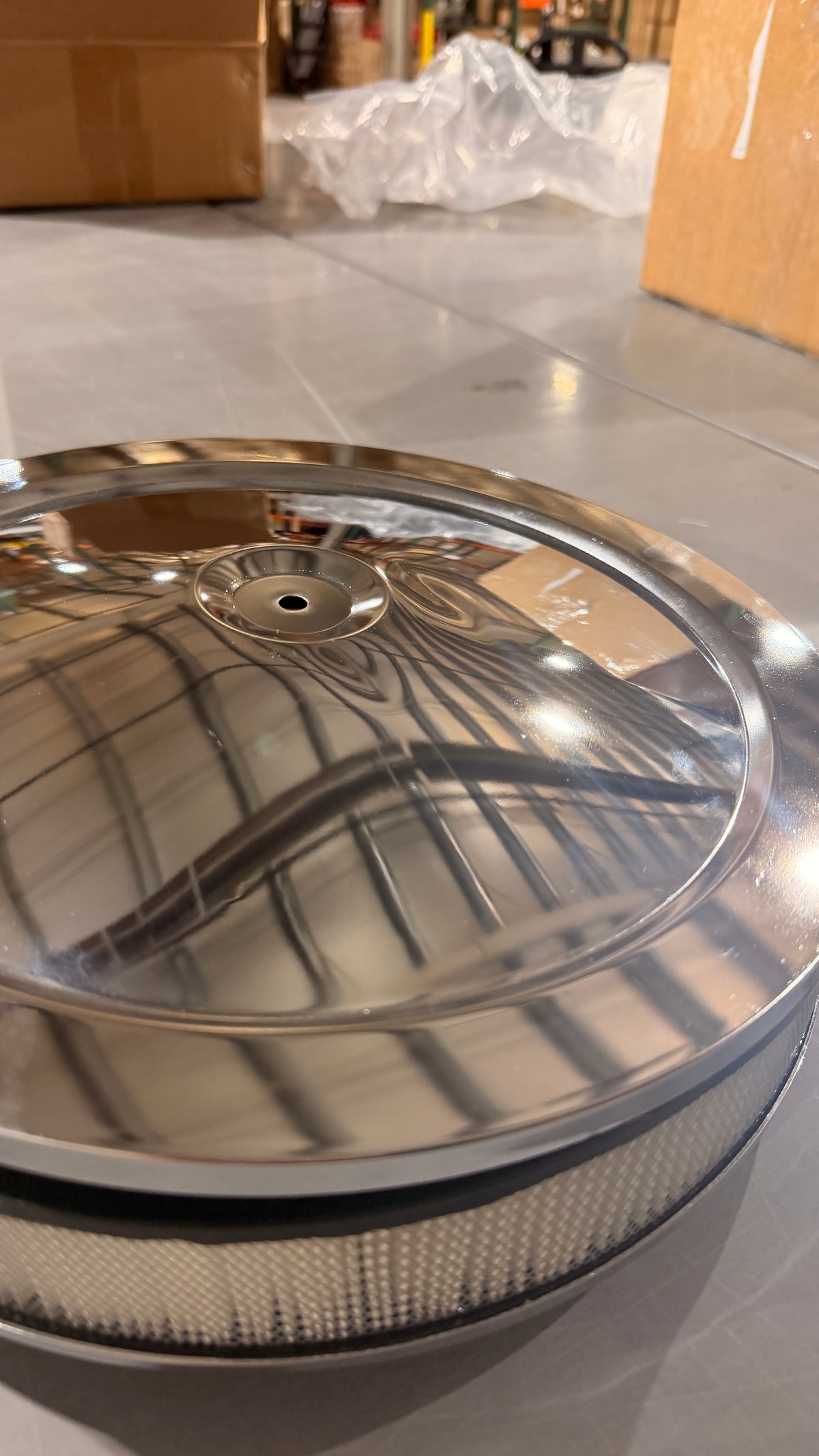 12" Chrome Air Cleaner for HEI Ignition, 1966-77 Ford Bronco - BLEM AA