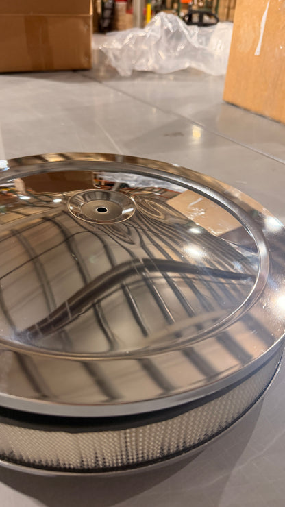 12" Chrome Air Cleaner for HEI Ignition, 1966-77 Ford Bronco - BLEM AA