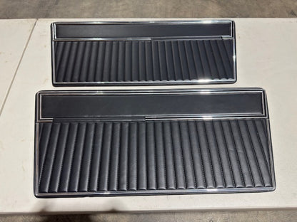 Door Panels - Deluxe, Solid Black, Pair, 1968-77 Ford Bronco-BLEM
