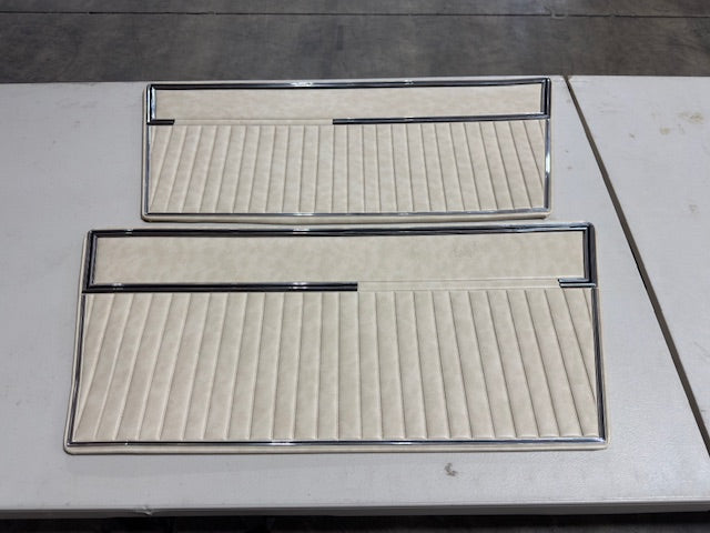 Door Panels, Deluxe, Solid Parchment, Pair, 1968-77 Ford Bronco-BLEM AA