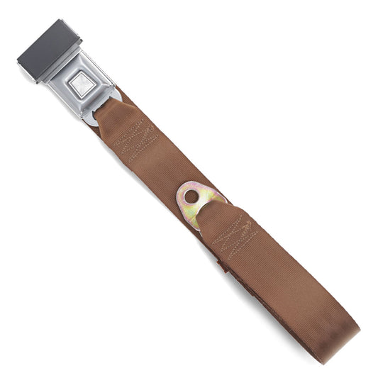 Copper lap seat belt with mounting hardware, front view