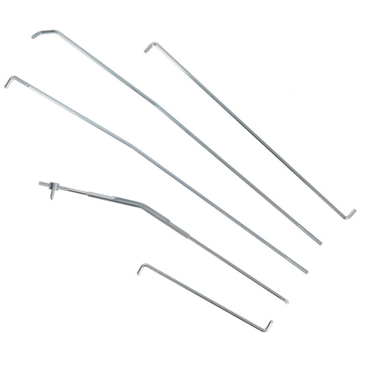 Pair of steel door rods with mounting hardware for classic Ford Bronco