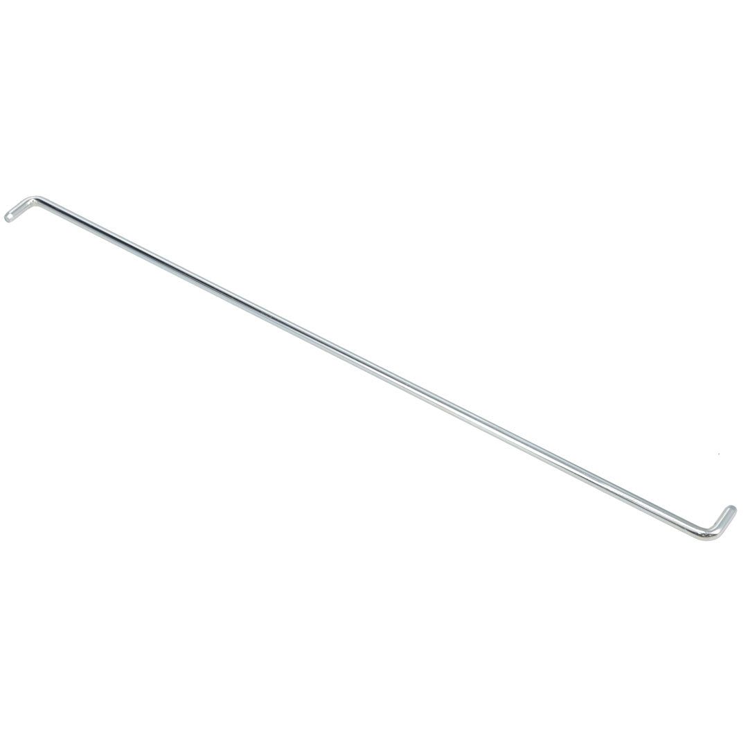 Pair of steel door rods with mounting hardware for classic Ford Bronco, front view