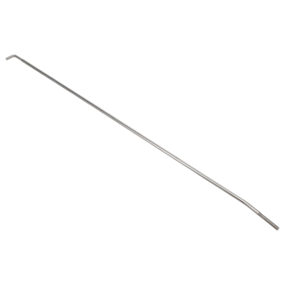 Pair of steel door rods with mounting hardware for classic truck, side view