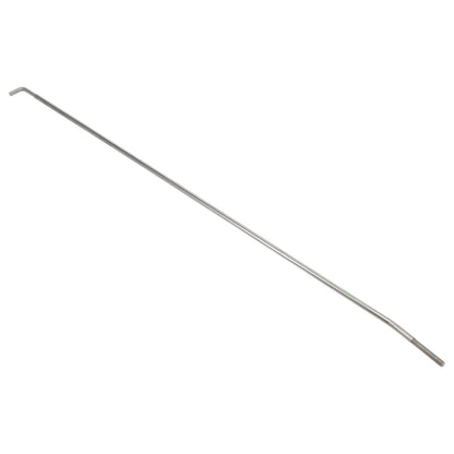 Pair of steel door rods with mounting hardware for classic truck, side view