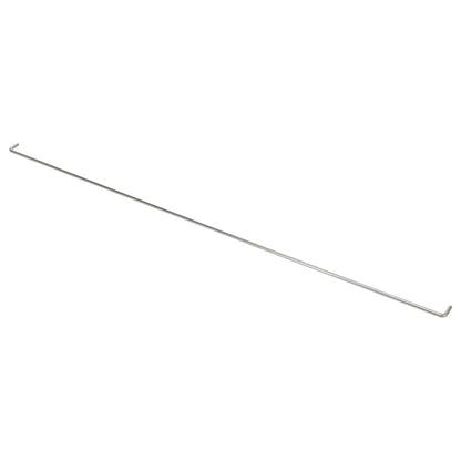 Pair of black steel door rods with mounting hardware for classic Bronco, side view