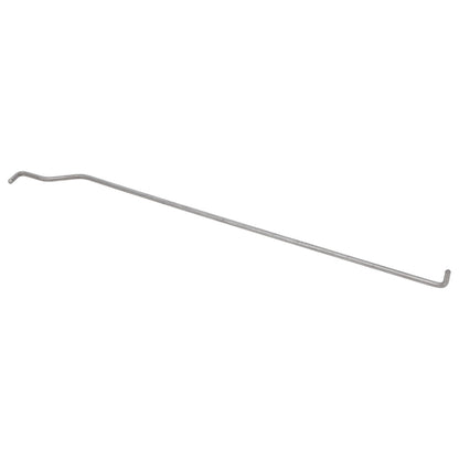 Steel door rod kit with mounting brackets and hardware, front view
