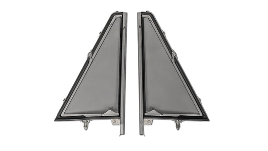 Pair of smoked tint vent windows for classic Ford Bronco, side view