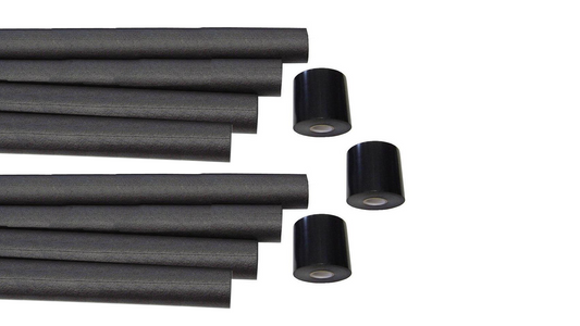 Black padded interior roll bar tape with foam padding, side view