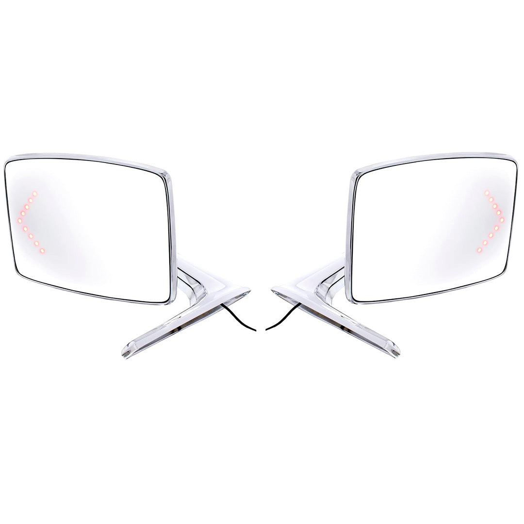 Driver and Passenger Chrome Side Mirrors w/LED Signal, 1968-77 Ford Bronco