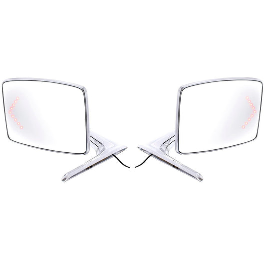 Chrome side mirrors with LED turn signals for Ford Bronco, mounted view
