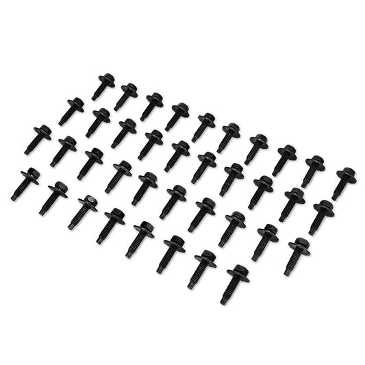Chrome-plated mounting bolt kit for Ford Bronco grille, side view