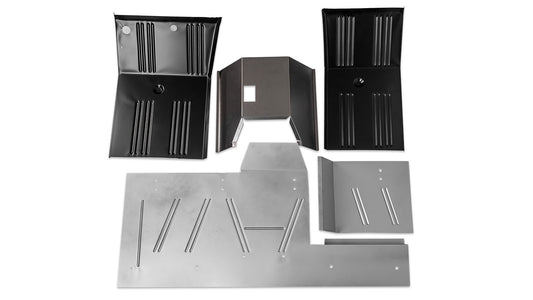 Five-piece steel floor pan set for classic Ford Bronco, side view