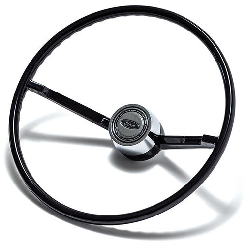 Steering Wheel, OE Style w/Chrome Horn Button, 1966-77 Ford Bronco