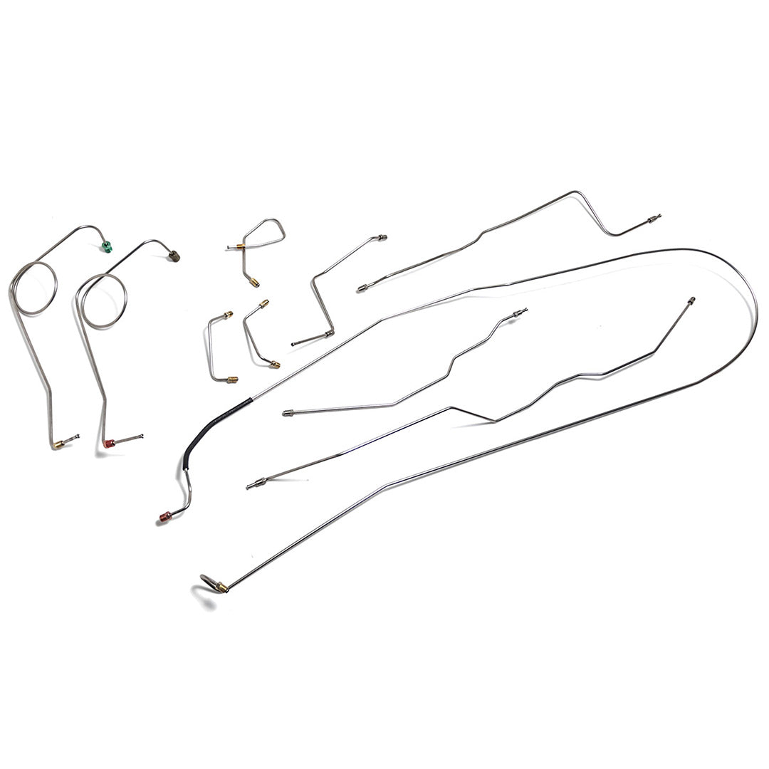 Stainless steel brake line set for Dana 30 axle, side view