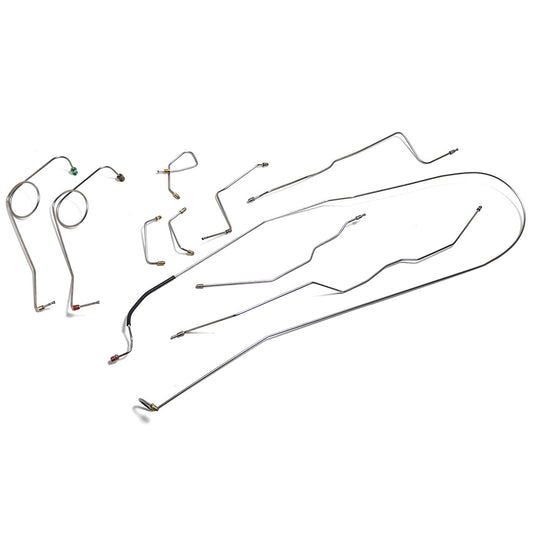 Stainless steel brake line set for Dana 30 axle, side view