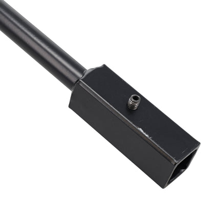 Black shift handle with textured grip and TOMS OFFROAD logo, side view