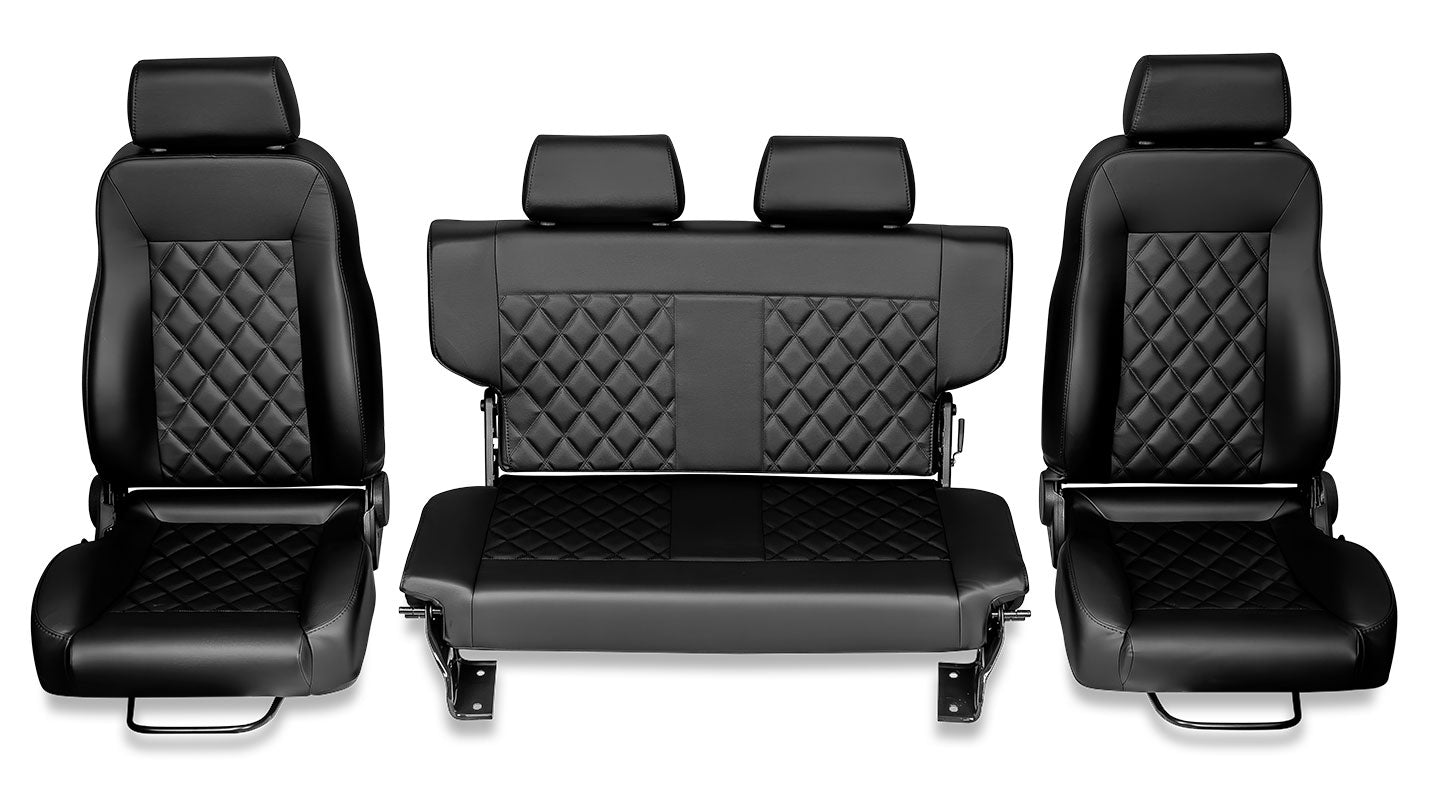 Premium Black Diamond Stitched Front & Rear Seats