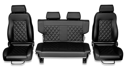 Premium Black Diamond Stitched Front & Rear Seats