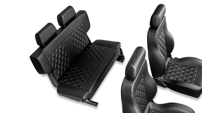 Premium Black Diamond Stitched Front & Rear Seats