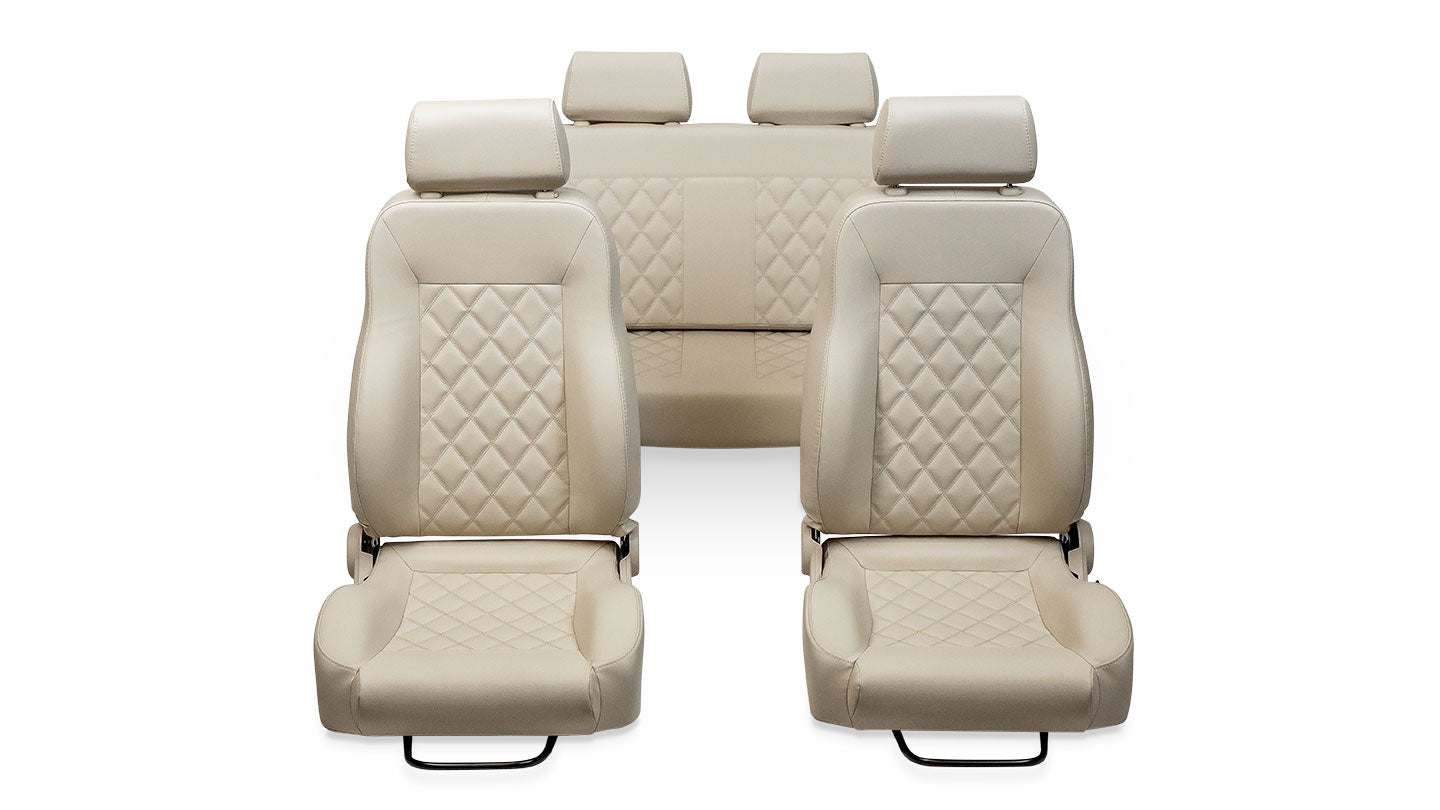 Premium Parchment Diamond Stitched Front & Rear Seats