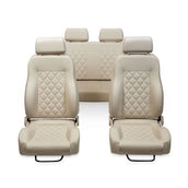 Premium Parchment Diamond Stitched Front & Rear Seats, 1966-77 Ford Bronco
