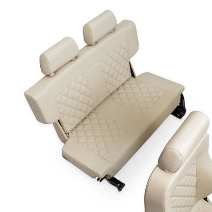 Premium Parchment Diamond Stitched Front & Rear Seats