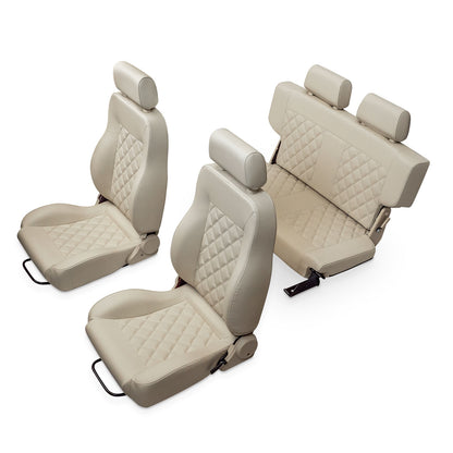 Premium Parchment Diamond Stitched Front & Rear Seats