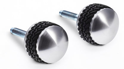 Billet Aluminum Windshield Retaining Knobs w/Tire Tread Grip, 66-77 Ford Bronco