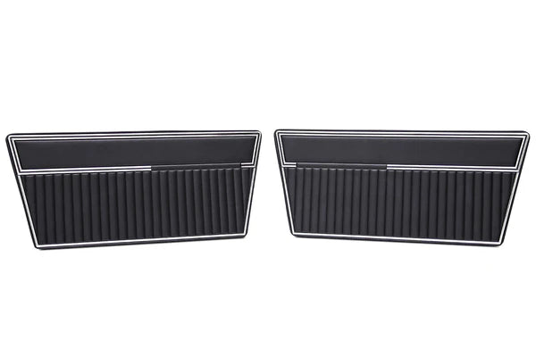 Door Panels - Deluxe, Solid Black, Pair, 1968-77 Ford Bronco-BLEM