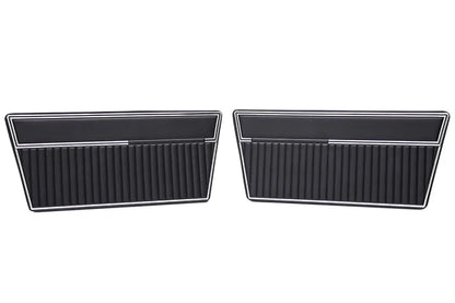 Door Panels - Deluxe, Solid Black, Pair, 1968-77 Ford Bronco-BLEM