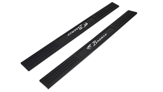 Door Sill Plates - Black Plastic w/ Chrome Bronco Script