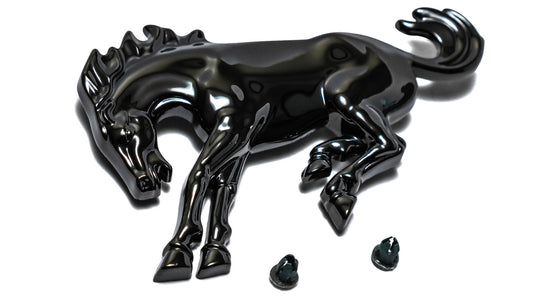 Black Chrome Fender Script Emblem - Bronco Horse