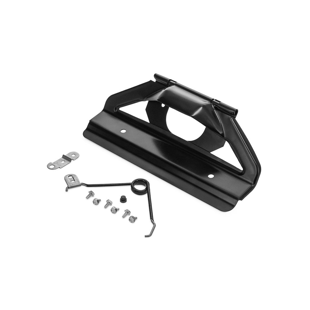 Black License Plate Bracket Assembly w/Retainer & Spring, 1966-77 Ford Bronco