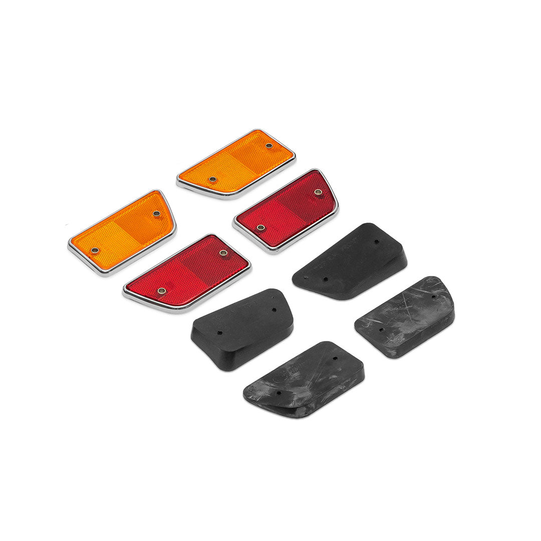 Side Reflector Lens Kit w/Black Pads - Full Set, 68-69 Ford Bronco