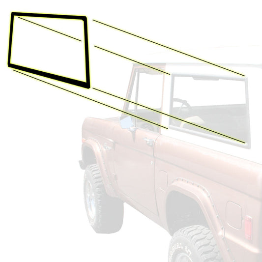 Driver Side Quarter Window Seal, Slotted for Chrome, 66-77 Ford Bronco