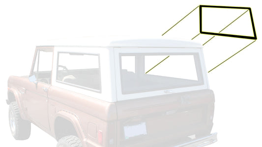 Hard Top Passenger Side Quarter Window Seal, Slotted for Chrome, 66-77 Ford Bronco