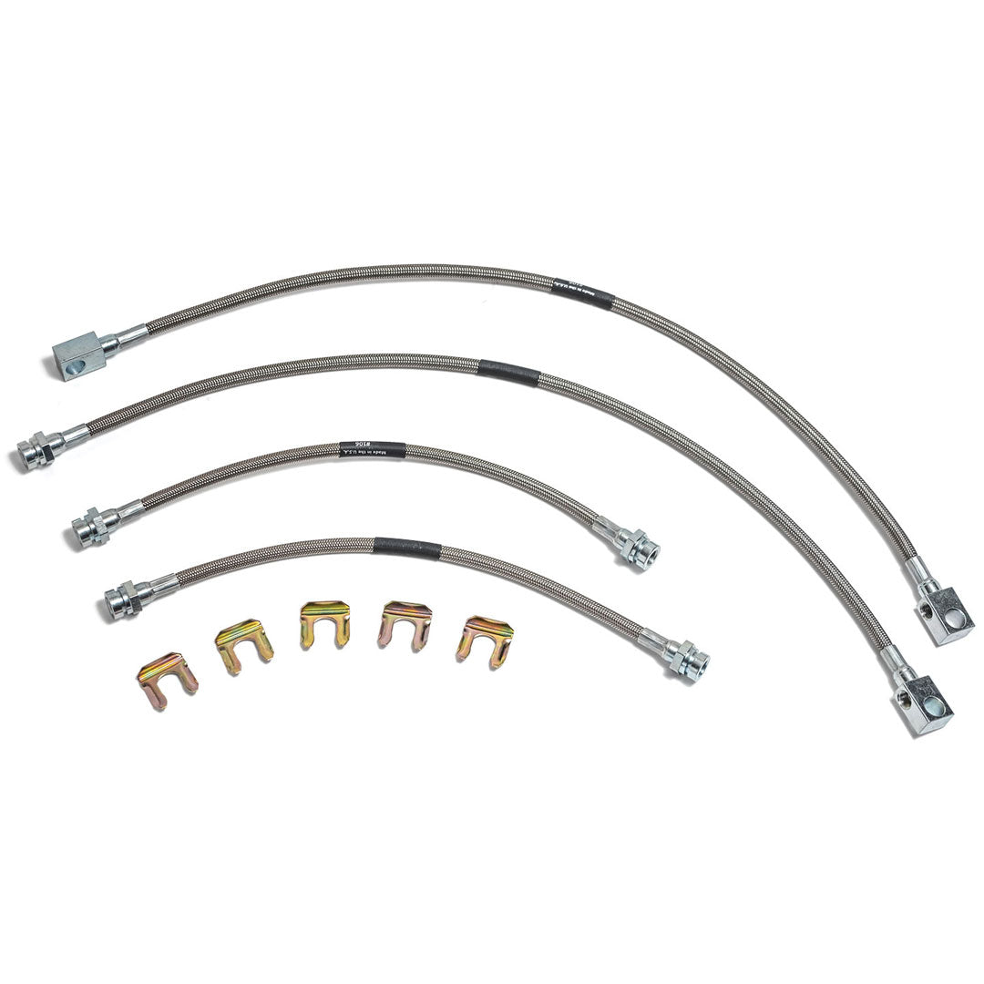 Braided Stainless Brake Hose Kit for Drum Brakes, 1967-75 Ford Bronco