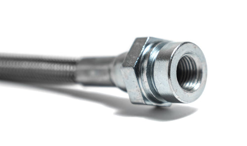 Front Outer Brake Hose - Braided Stainless, Drum, 66-75 Ford Bronco
