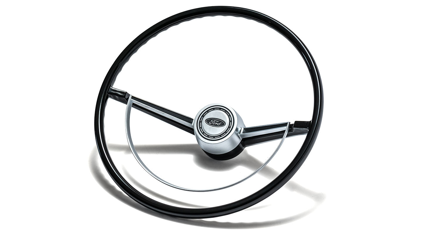 Steering Wheel - OE Style w/Argent Horn Ring, 66-77