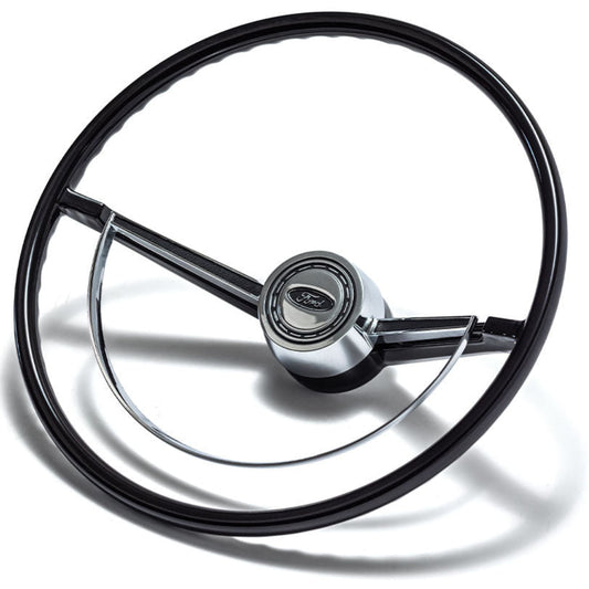 Steering Wheel - OE Style w/Chrome Horn Ring, 66-77