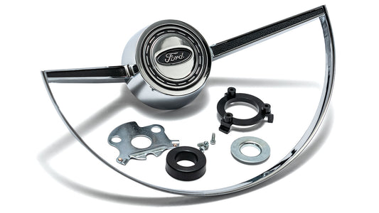 Horn Button Kit - Half Moon, Chrome