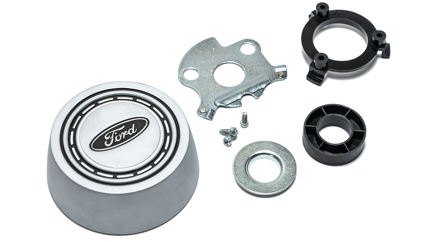 Horn Button Kit - OE Style, Argent w/FORD Logo