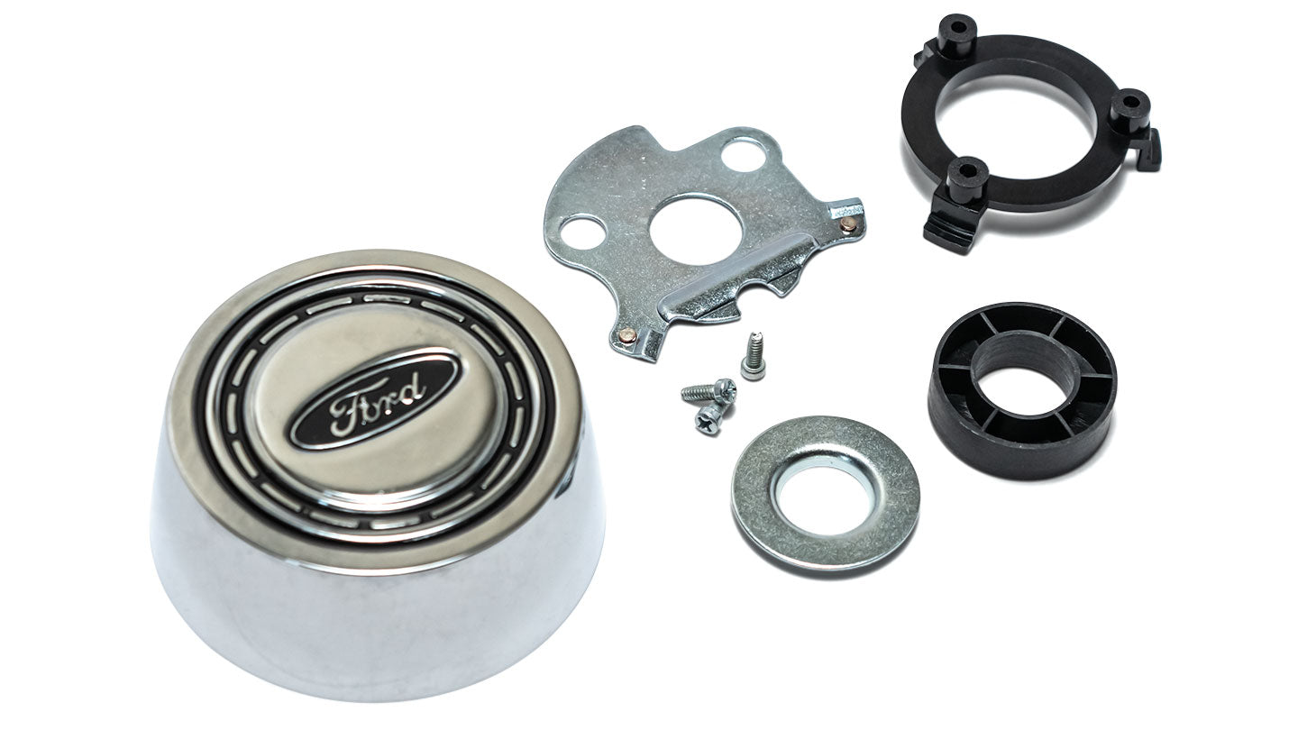 Horn Button Kit - OE Style, Chrome w/FORD Logo