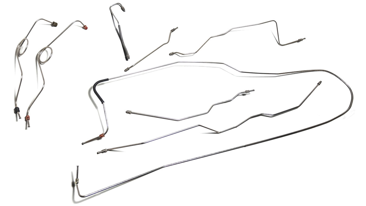 Brake Line Set - Dana 44, Power Disc, Stainless Steel, 76-77 Ford Bronco