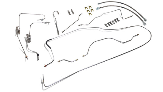 Brake Line Kit w/Hoses - Dana 44, TOMS 4 Wheel Power, Stainless, 71-75