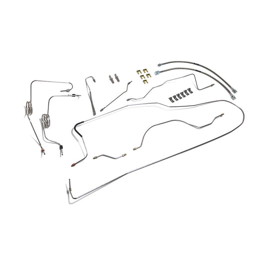 Stainless Steel Brake Line Kit w/Hoses, Dana 44, TOMS 4 Wheel Power Disc, 1971-75 Ford Bronco