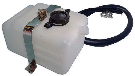 Radiator Overflow Bottle w/Hose Kit & Stainless Brackets